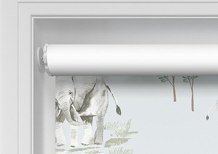 Elephant Herd, Gentle Blue - Twist&Fit Roller Blind - Image 10